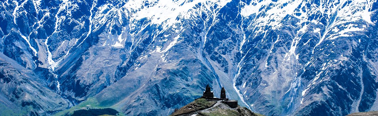 The most famous place near Kazbek is the ancient monastery of Saint Trinity Sameba which was built in XIV century on the high hill just above the Kazbegi village.