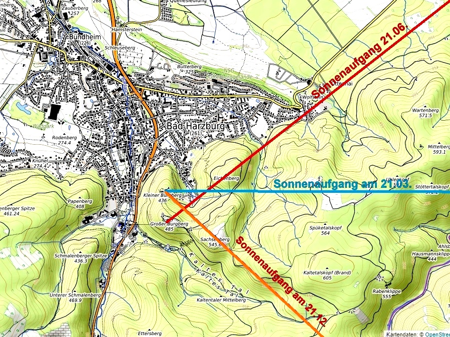 von den Burgbergen aus sieht man bestimmte Sonnenaufgänge