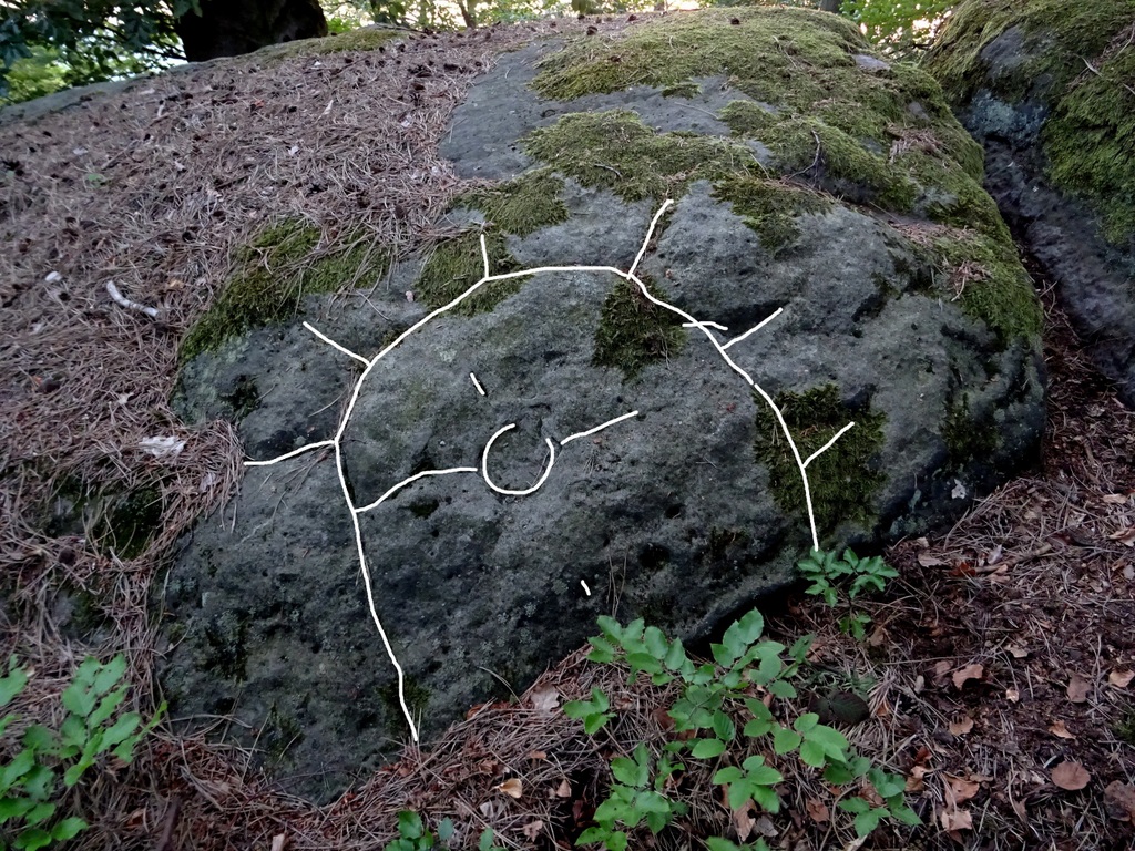 Die eingeritzte Sonne auf dem Felsen daneben (Am PC nachgezogen)