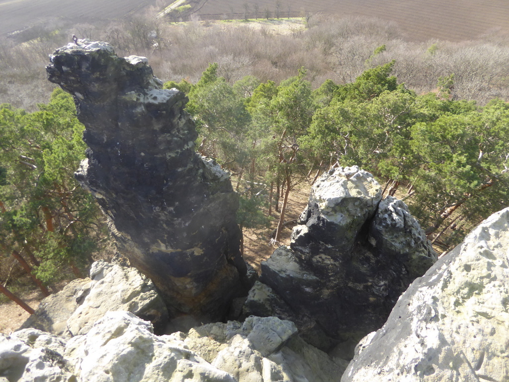 Blick von oben auf den Solofelsen 