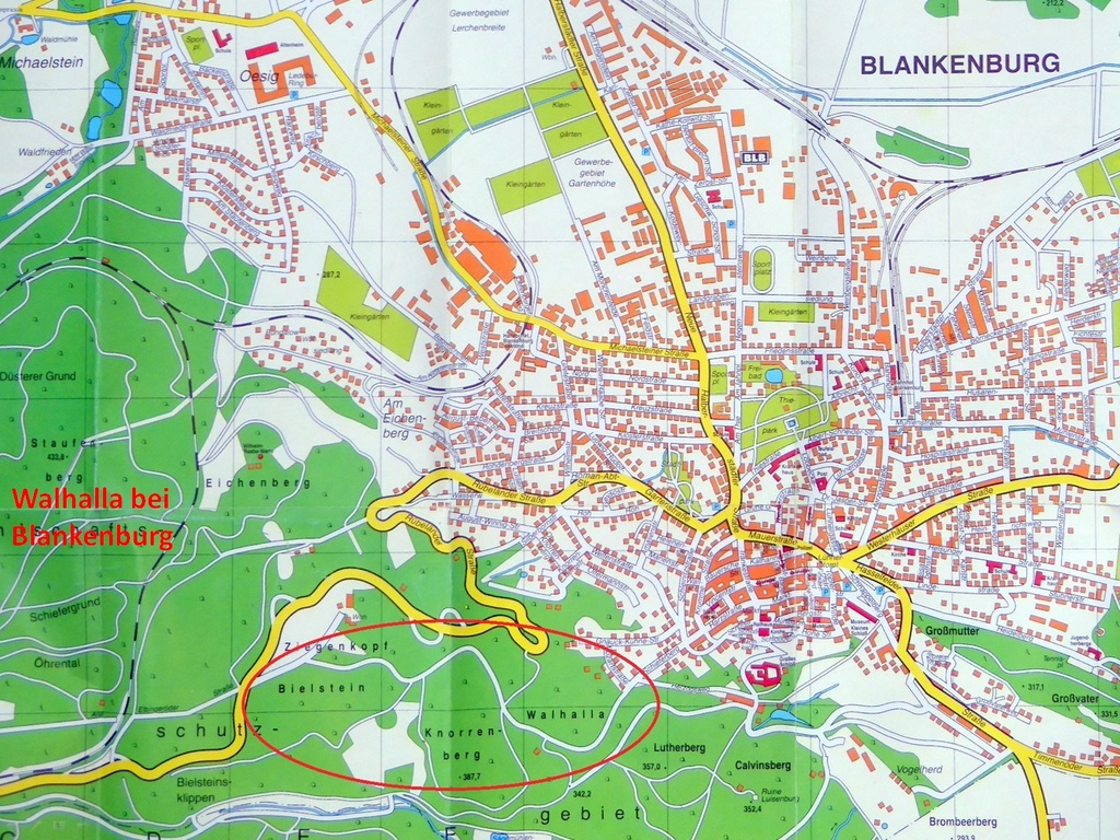 Moderner Stadtplan von Blankenburg