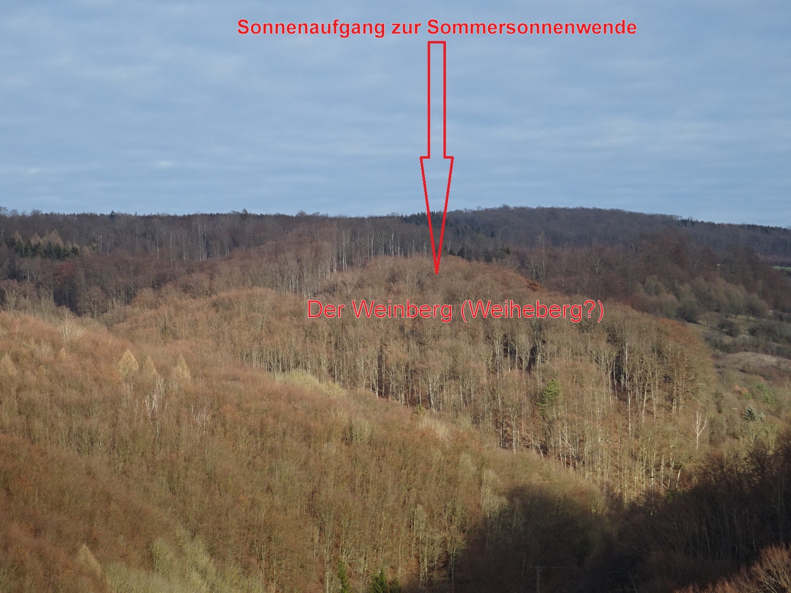 Der Sonnenaufgangspunkt zur Sommersonnenwende = Questenfest