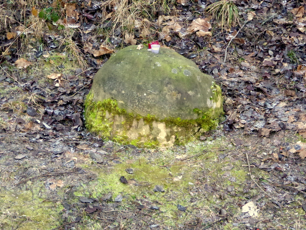 Zwischen Graben und Bahndamm liegt der Stein