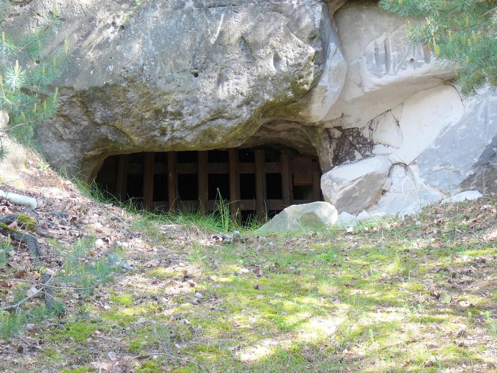 Der vergitterte Eingang zur Champignonhöhle