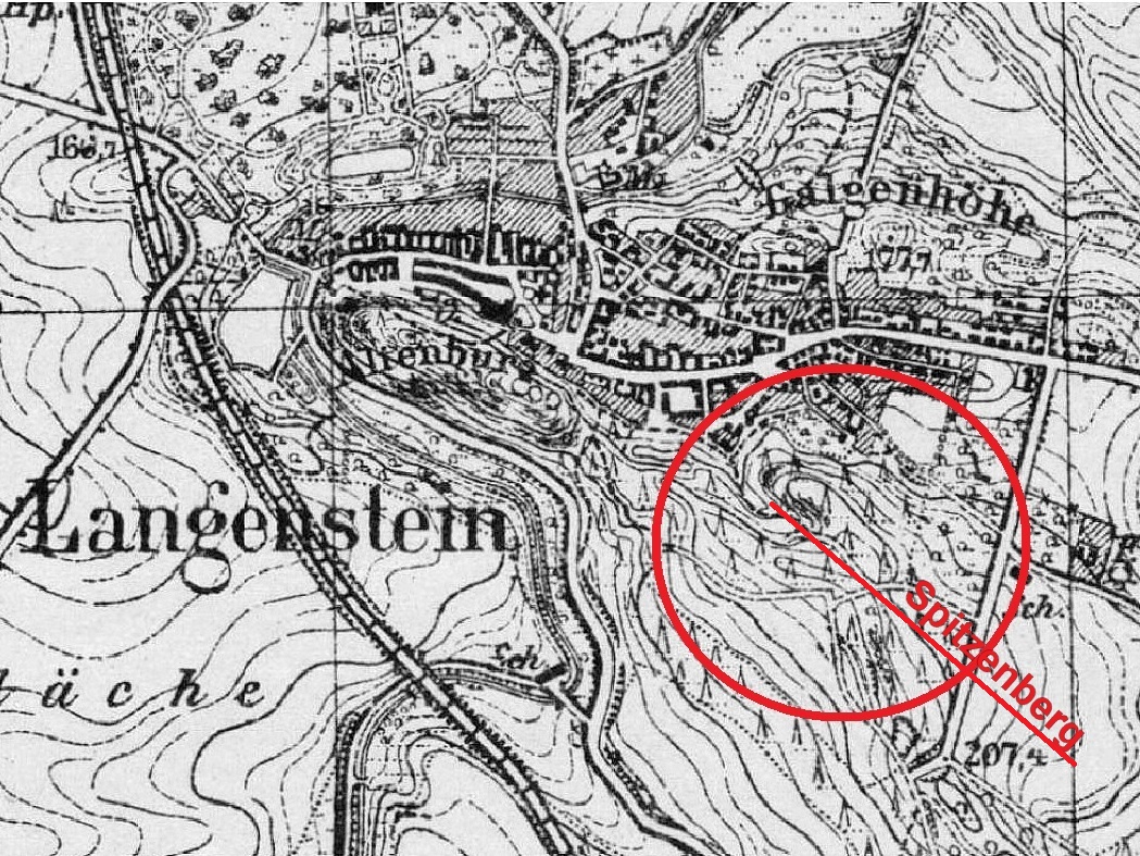 Der Spitzenberg auf einer Karte von 1910