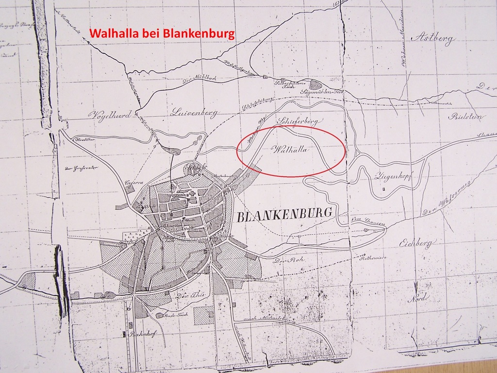 Historisch Kartevon Blankenburg, ca. 1800