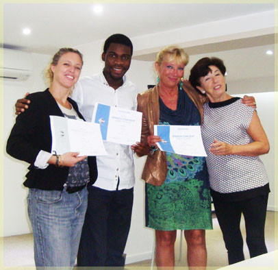 Winners Anne, Soloman, Régine plus Maggie