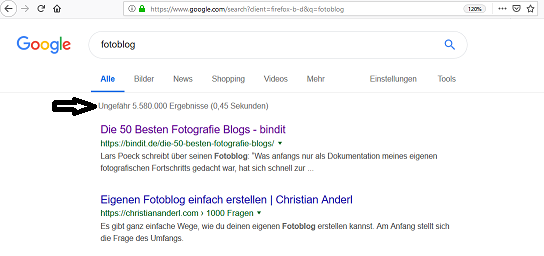 fotoblog ergbenisse bei google