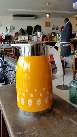 昭和レトロ クジャク印 魔法瓶 卓上 保温ポット キイロ