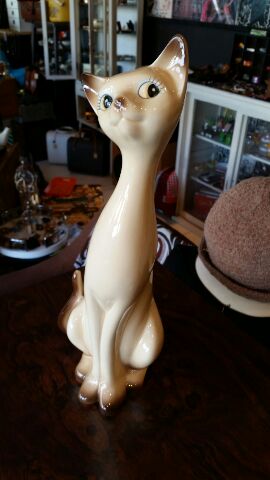 昭和レトロ 当時物 デッドストック 陶器 ペア猫の 置物 昭和レトロ 当時物 デッドストック 陶器 ペア猫の 置物