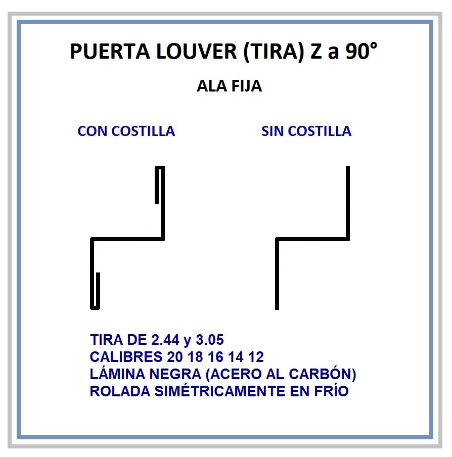 REJILLA LOUVER (TIRA) Z a 90°