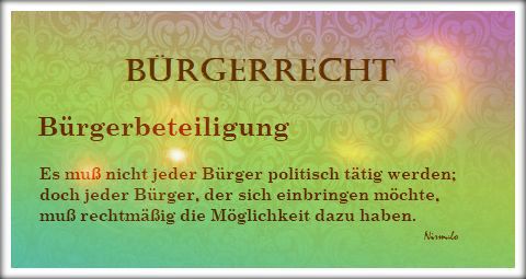 Bürgerrecht, Bürgerbeteiligung, Nirmalo,