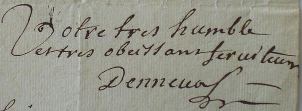 Signature de Jean Charles Marc Antoine Vaumesle d'Enneval