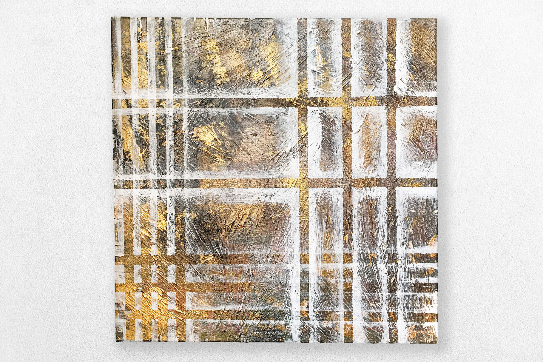 50 x 50 cm  "Strukture" – Leinwand in Acryl-Metallicfarben