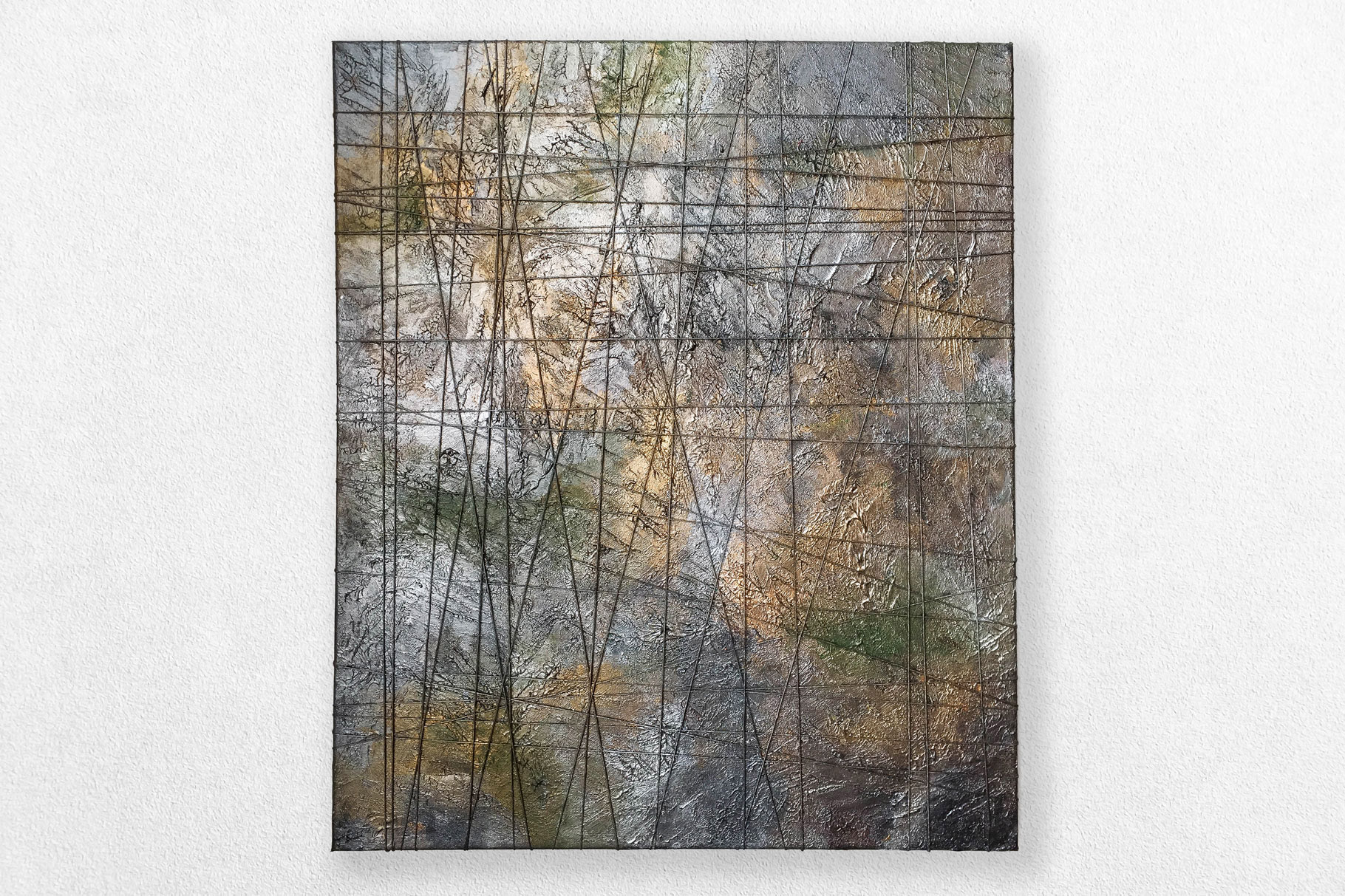50 x 60 cm "Metallic Prison" – Wickelbild mit Metallic-Acrylfarben