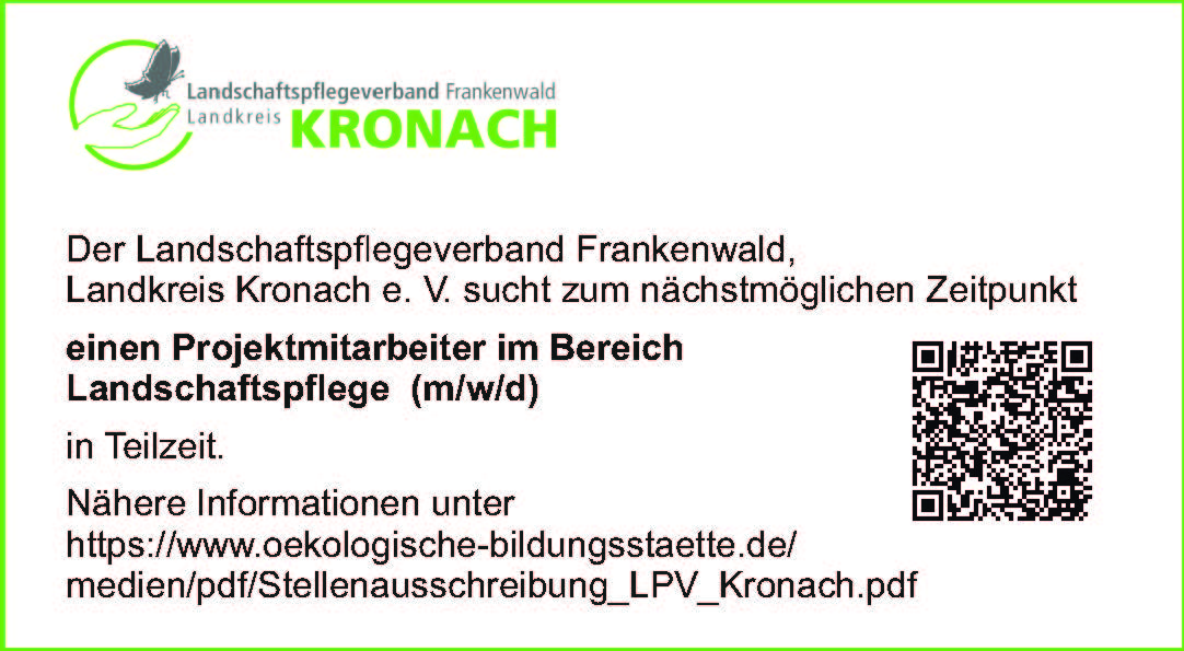 Stellenausschreibung des Landschaftspflegeverbandes Frankenwald Landkreis Kronach e.V.
