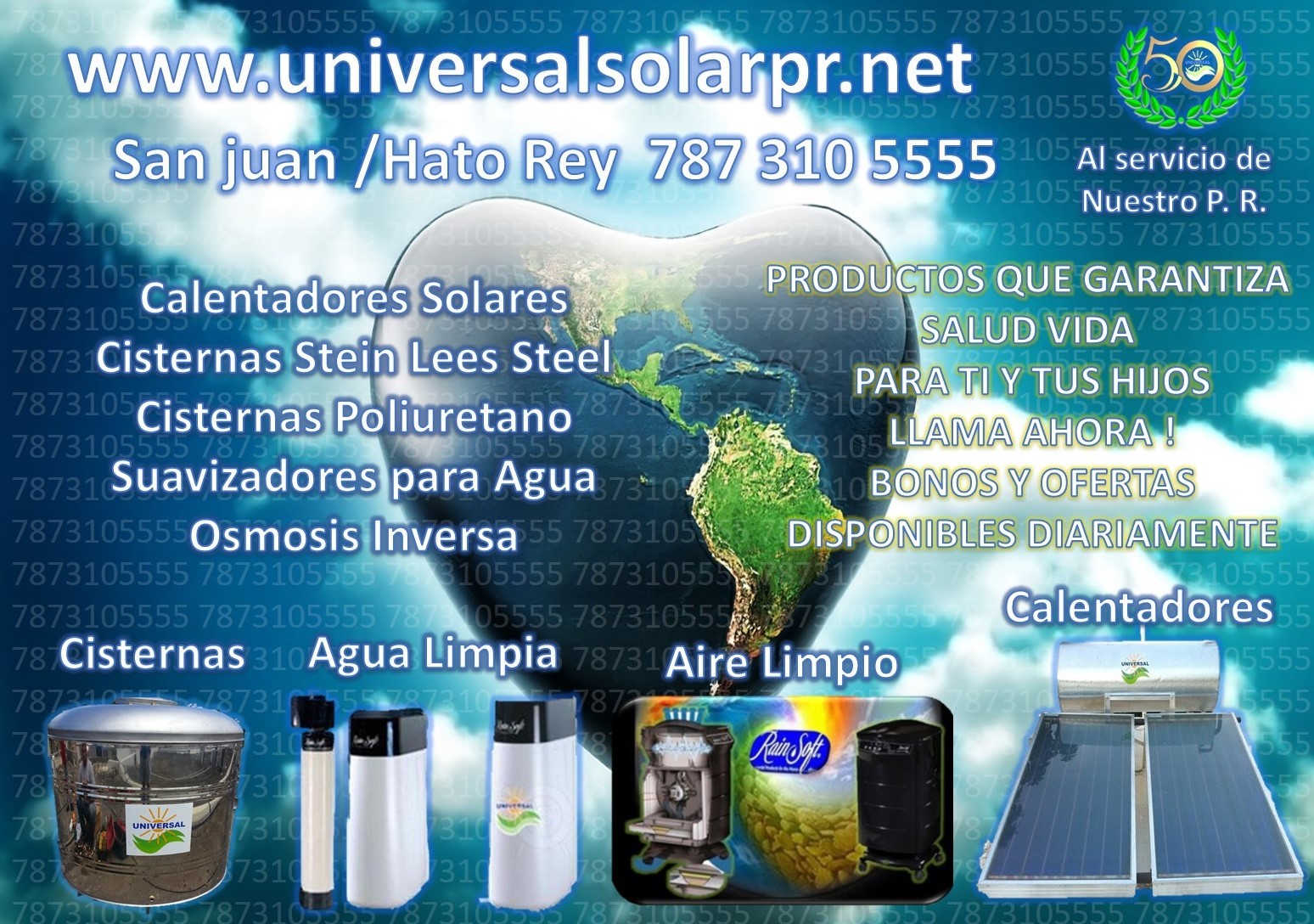 Universal Solar Products 7873105555 Calentadores Solares Universal