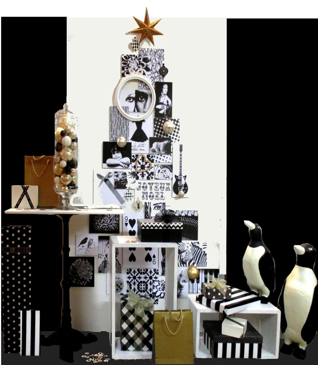 Black & White * Vitrines de Noël Gironde * atelier totem