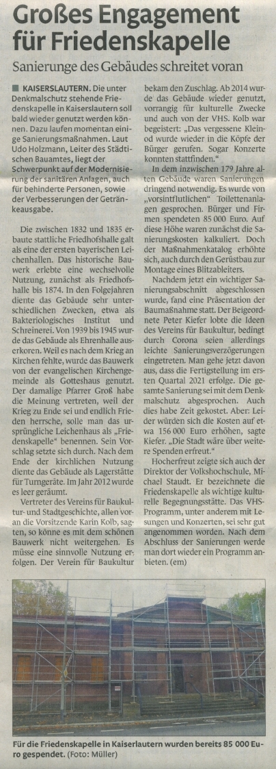 Verein für Baukultur und Stadtgestaltung Kaiserslautern e. V. - Friedenskapelle