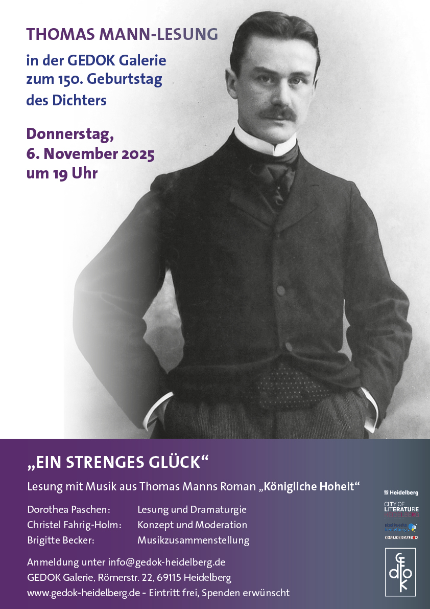 „Ein strenges Glück“ – Lesung mit Musik aus dem Roman Königliche Hoheit