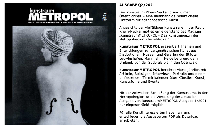 Kunstraum Metropol - auch online