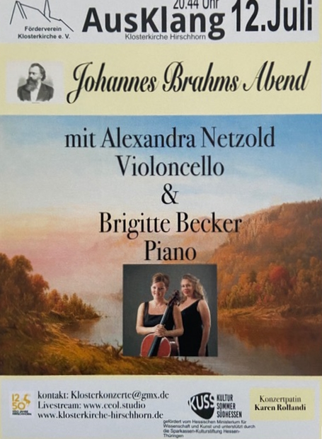 Sommerkonzert "Johannes Brahms Abend“ in Hirschhorn