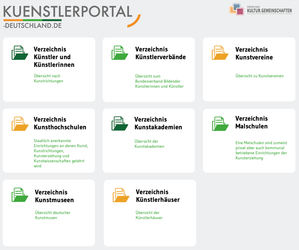 Künstlerportal Deutschland - neue Plattform