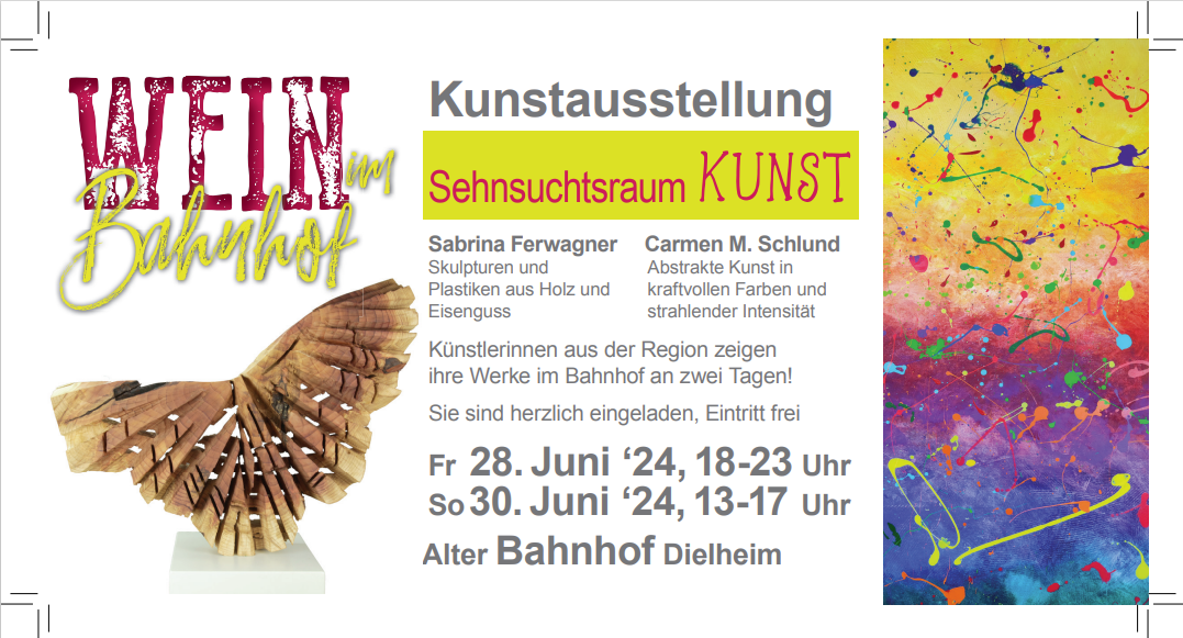 Kunstausstellung "Sehnsuchtsraum Kunst" bei Wein im Bahnhof