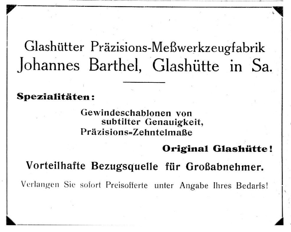 Werbung in Saxoniabericht Nr.22 1922