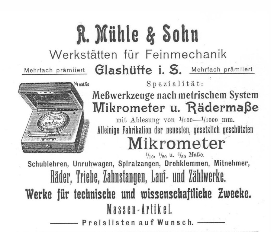 Werbung in Saxoniabericht 1911