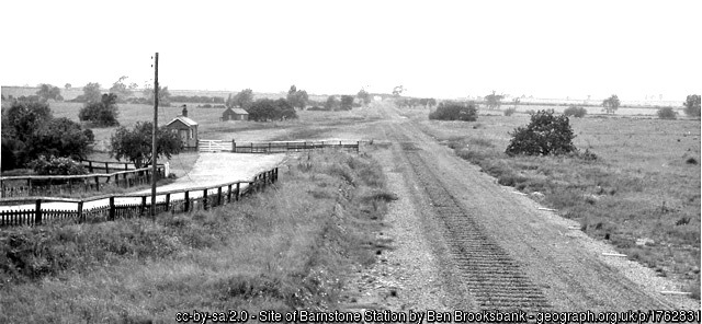 The site of Barnstone Station in 1962 - the line is now closed and the track has been taken up.