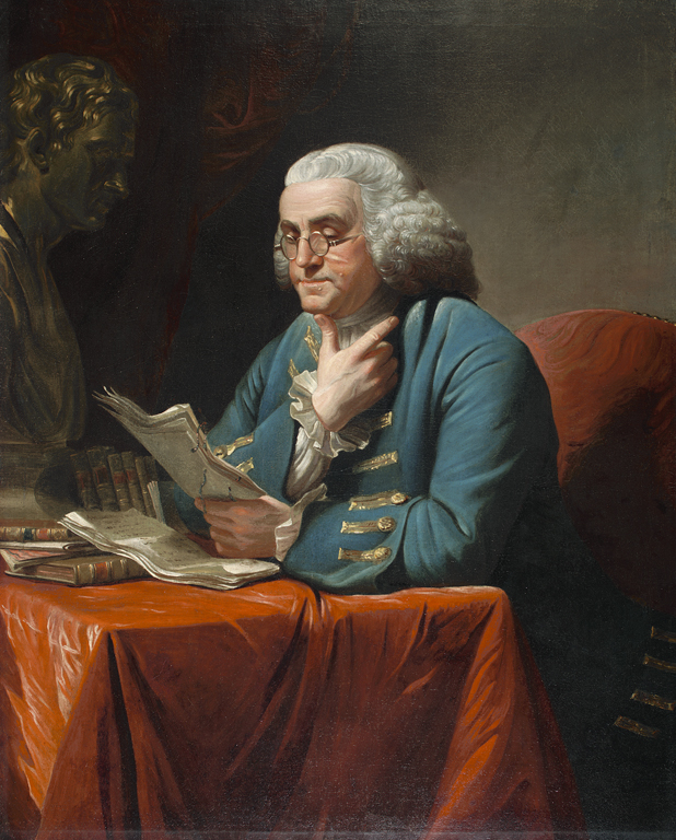 Benjamin Franklin 1767 / Ölgemälde von David Martin (Quelle: https://www.pafa.org/museum/collection/item/benjamin-franklin)