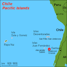 Die Insel Más a Tierra heißt heute Robinson-Crusoe-Insel und liegt ca. 650 km vor der Küste Chiles.