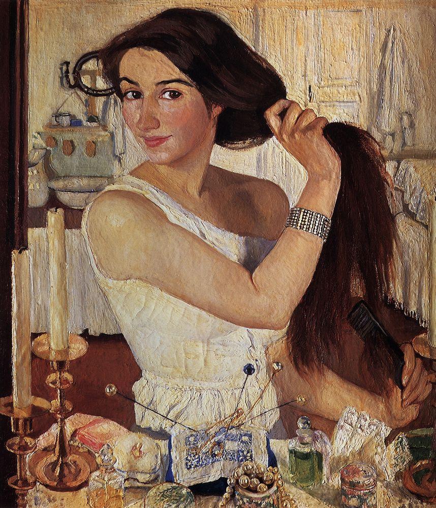 Sinaida Jewgenjewna Serebrjakowa (1884 - 1967),  "Selbstporträt am Toilettentisch" (1909)