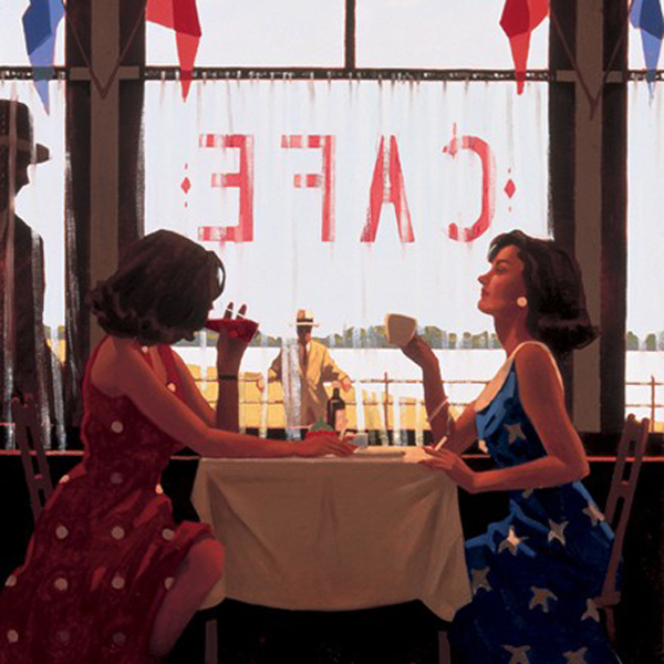 "Café Days" von Jack Vettriano, 1951 (https://www.thebox-shop.com)