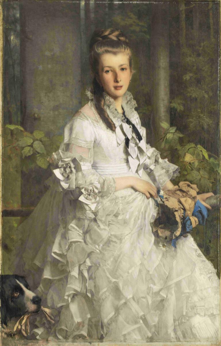 Helene Theresie Gräfin von Einsiedel-Wolkenburg, geb. Keysselitz (1852 - 1907) / Gemälde von Julius Scholtz, 1874, Kunstsammlungen Chemnitz 