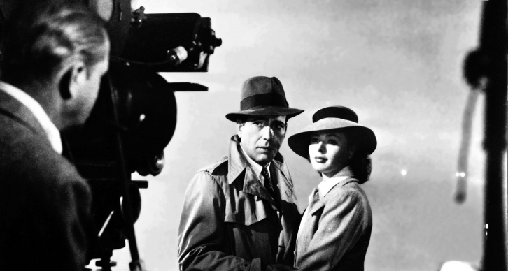 Bei den Dreharbeiten zu "Casablanca": Bogart und Bergman   / www.metrograph.com