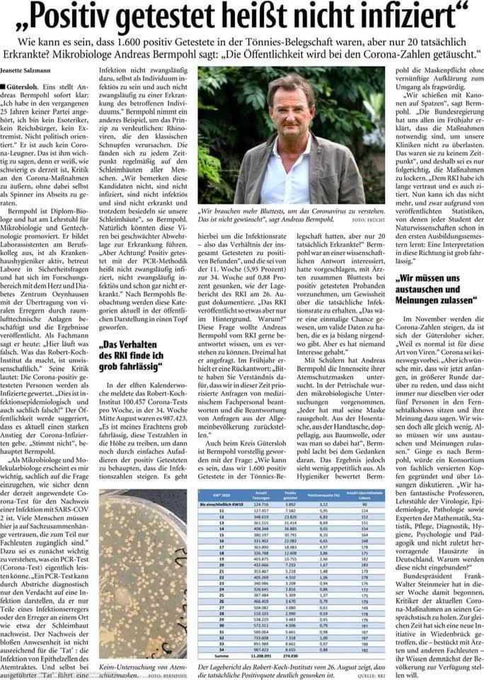 "Neue Westfälische Zeitung", Gütersloh (25.09.2020)