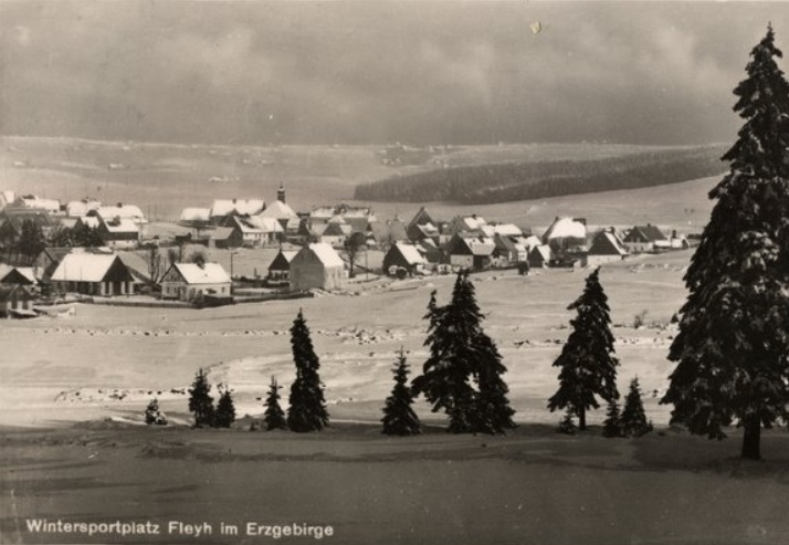 Fleyh in den 1930er Jahren (https://www.boehmisches-erzgebirge.cz/pictures/Fleyh/index.html)