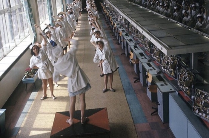 22 Arbeitsplatzgymnastik 1973 in Lwow, "Elektron", Foto: B. Krishtul