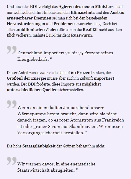 BDI-Präsident Russwurm wird zitiert im Morning Breefing am 14.01.2022 von Gabor Steingart. (www.gaborsteingart.de)