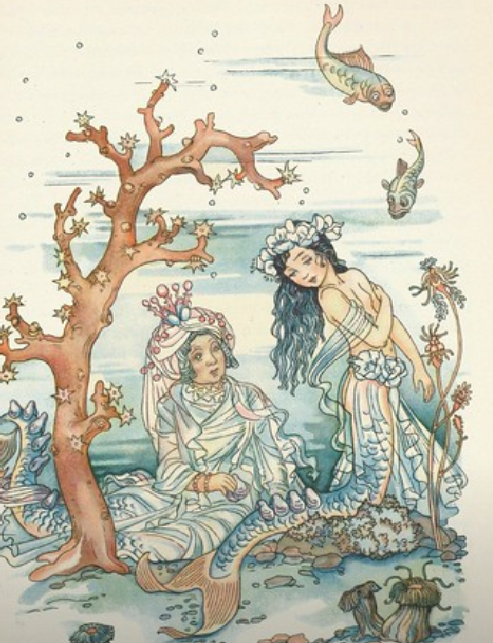 Märchenillustration von Ruth Koser-Michaelis, 1938, "Die kleine Seejungfrau" / H. C. Andersen