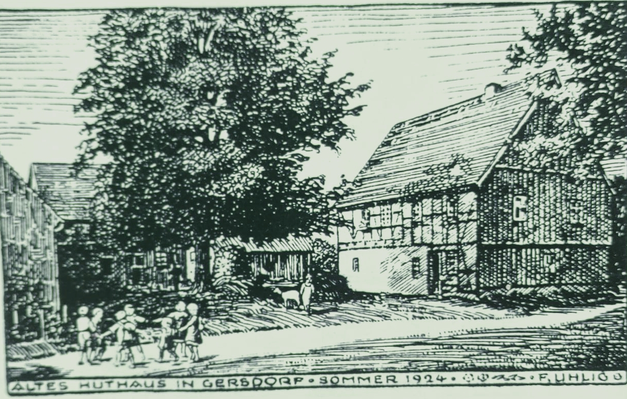 Huthaus 1924, Bild Infotafel vor Ort