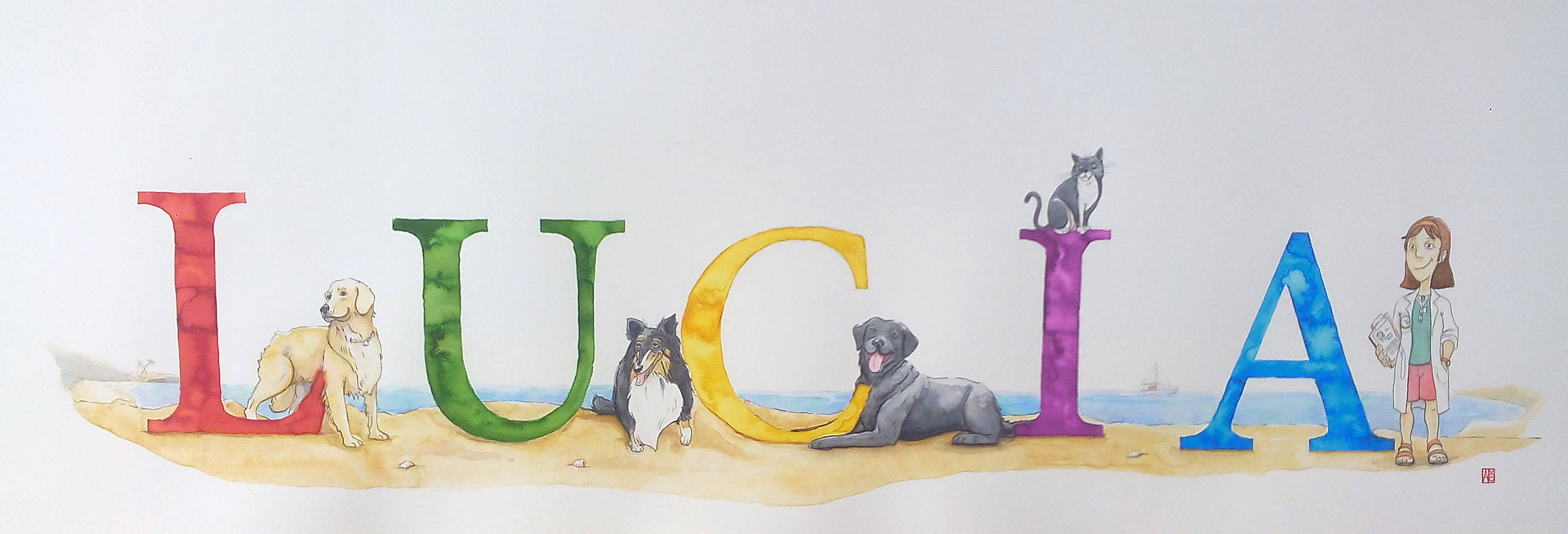 "LUCÍA"- Acuarela y tinta sobre papel - 2012
