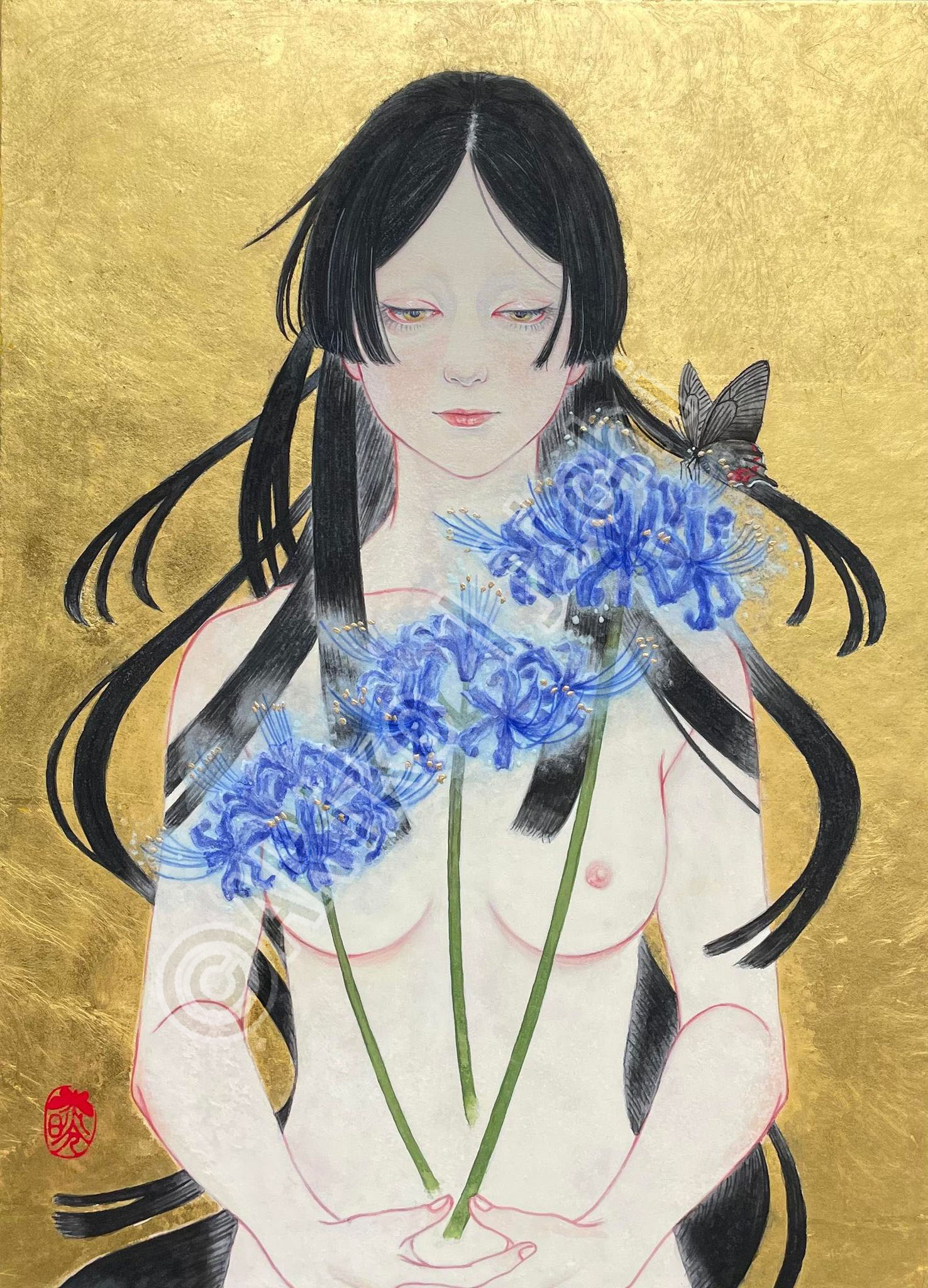 はらから・青　F4　Sold/個人蔵　PrivateCollection