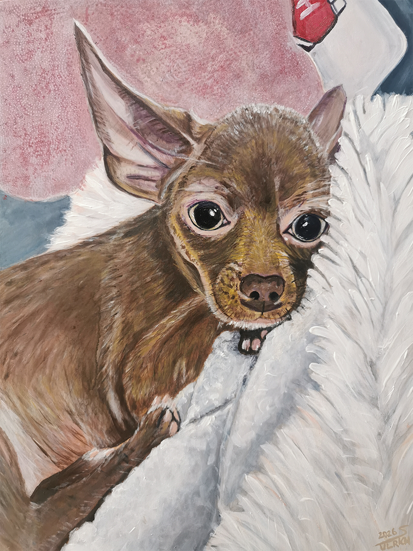 Sweet little Ronja, 2025, 30 x 40 cm, Acryl auf Holz