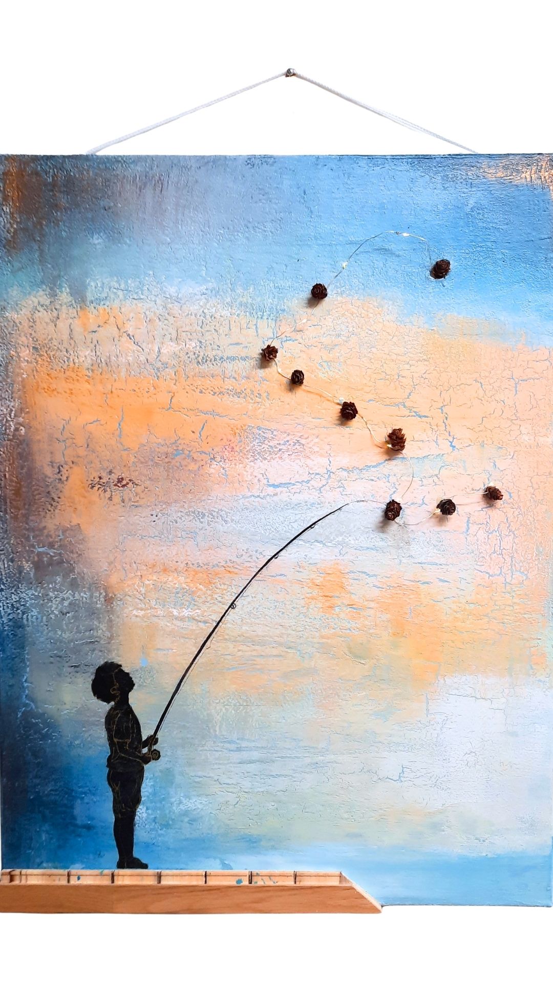 the one who casts the line; acrylic on canvas