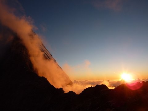 Abendstimmung auf der Mittelegihütte