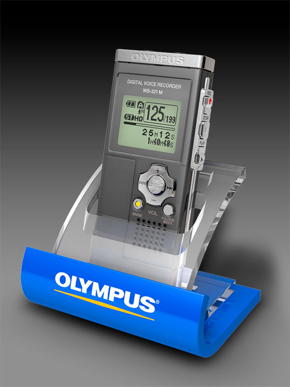 3D Illustration eines Diktiergerätes mit Display für den Kunden OLYMPUS