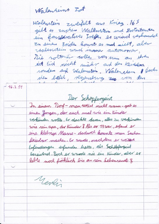 Beispiele Handschrift - Lernstudio Leonardo